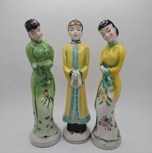 3 Vintage Occupied Japan Figurines 7" Geisha